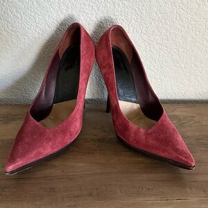 Alain Tondowski Chic Burgundy Suede Women's Heels